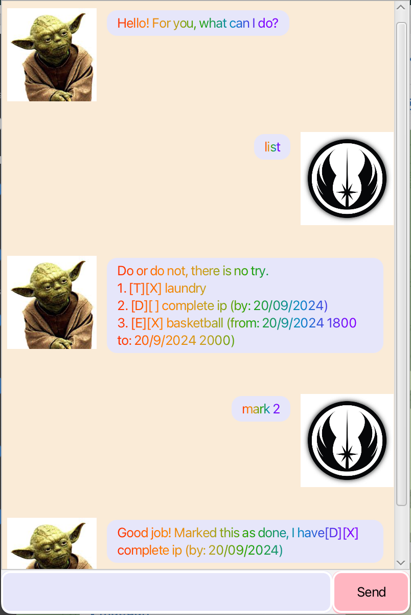 Screenshot of Yoda GUI